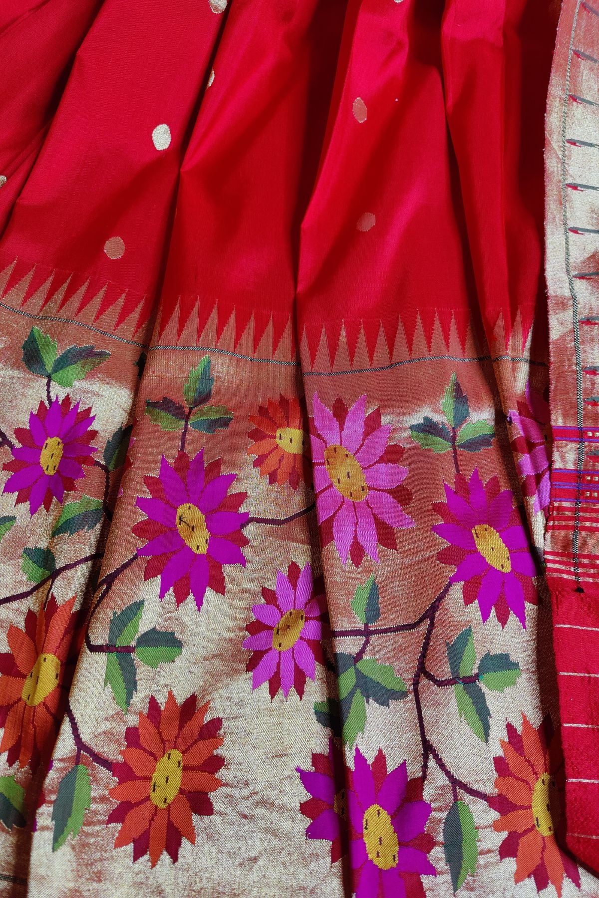 RED PURE SILK HANDLOOM PAITHANI SAREE