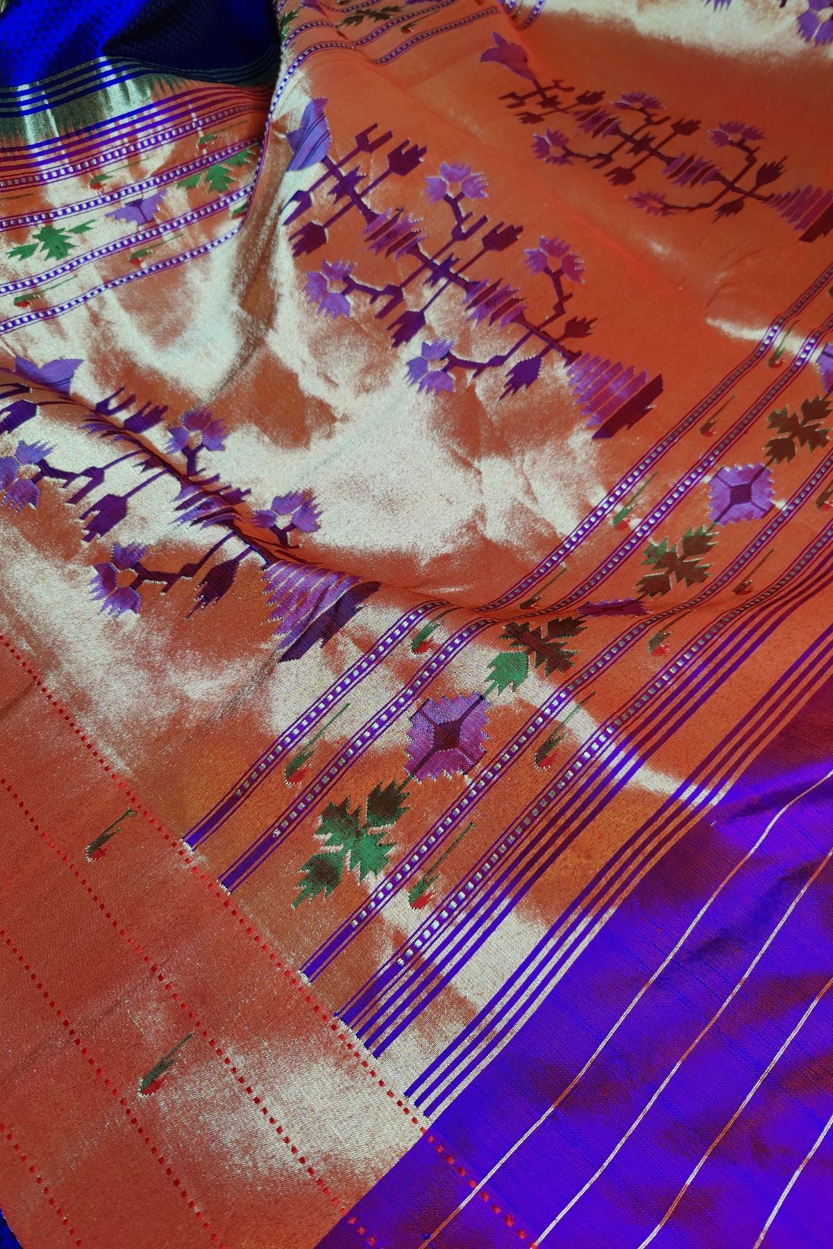 BLUE PURE SILK HANDLOOM PAITHANI SAREE