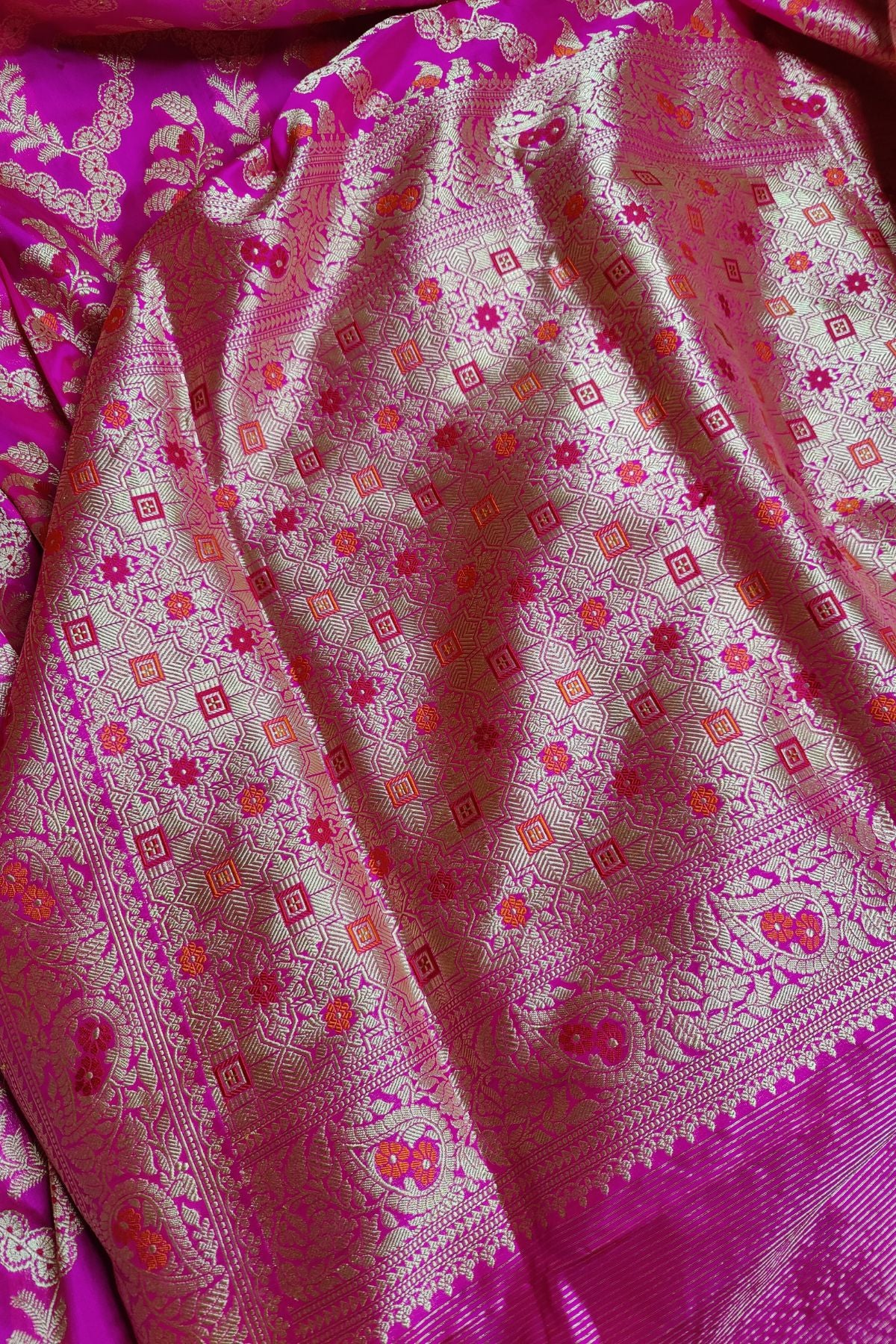 PINK SILK PURE JARI HANDLOOM BANARASI SAREE