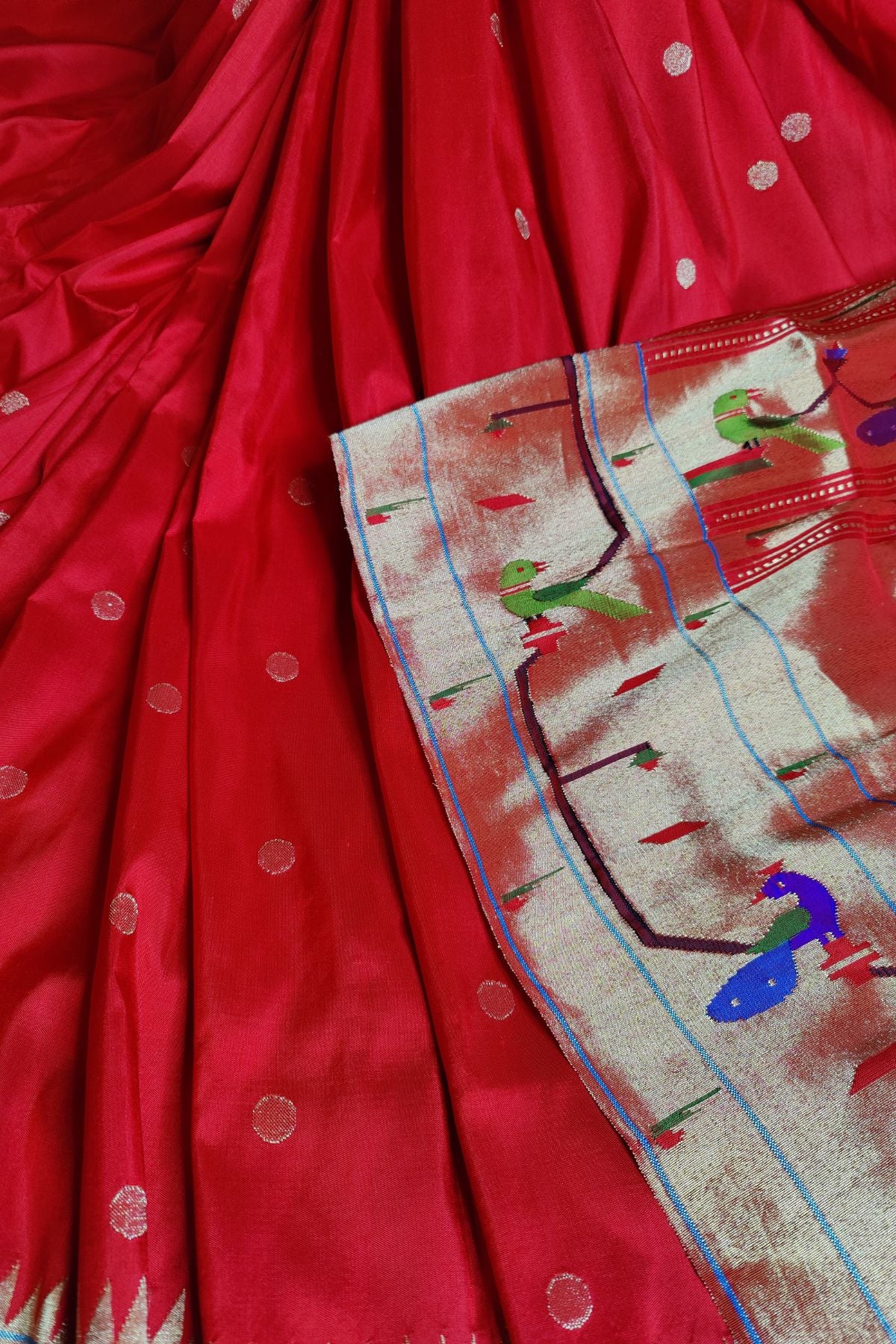 RED PURE SILK HANDLOOM PAITHANI SAREE