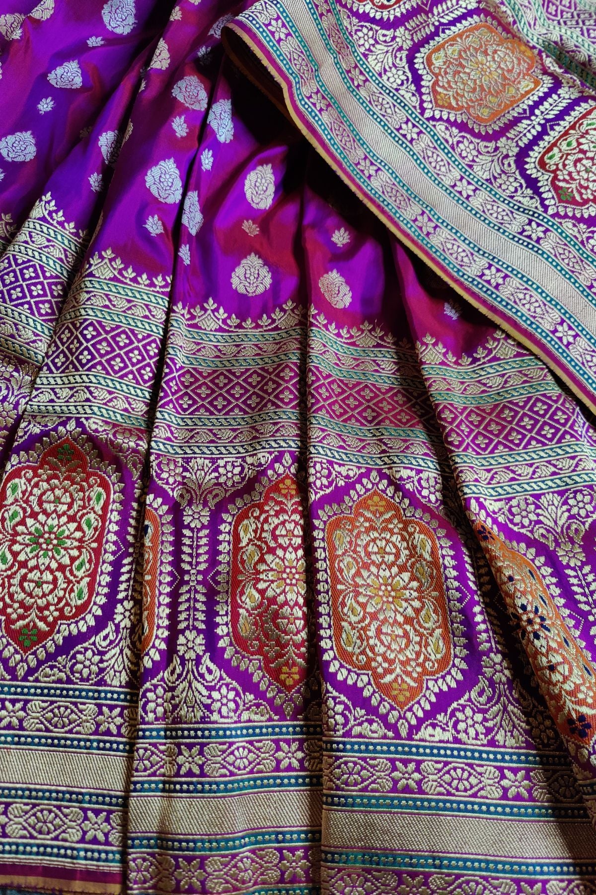 MAJENTA PINK PURE SILK HANDLOOM BANARASI SAREE