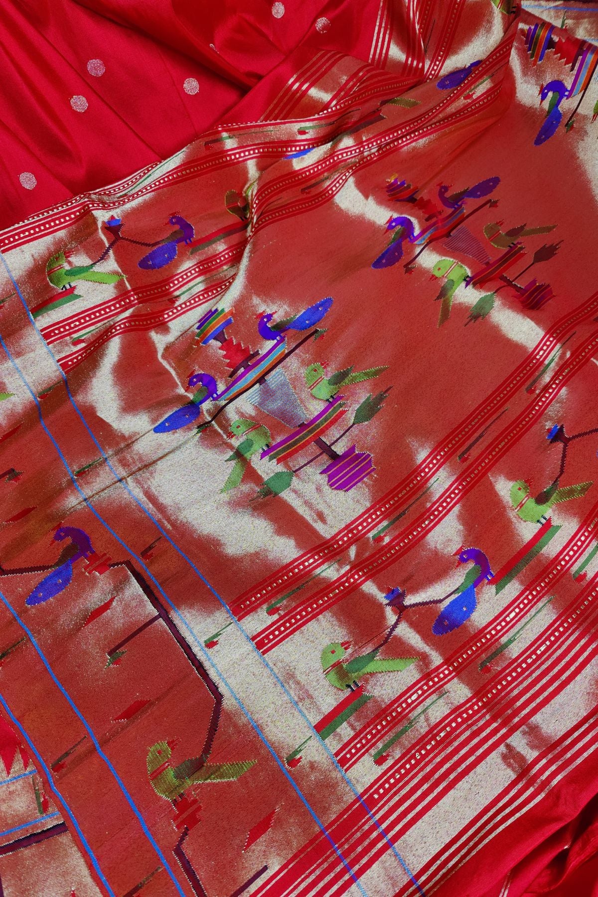 RED PURE SILK HANDLOOM PAITHANI SAREE