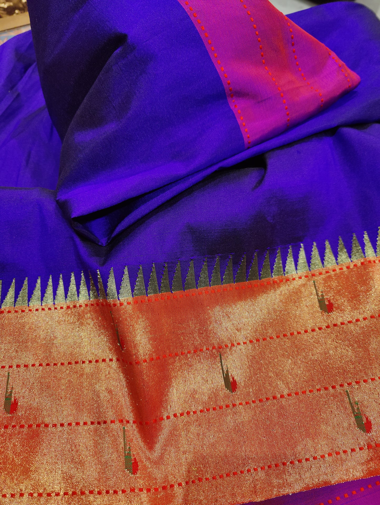 BLUE PURE SILK HANDLOOM PAITHANI SAREE