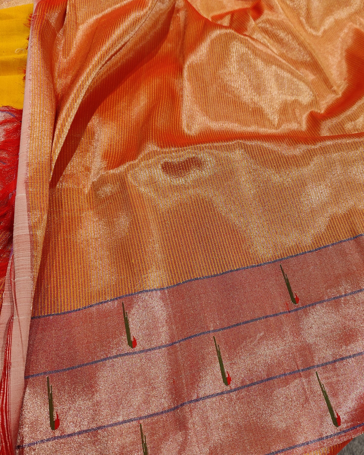 ORANGE PURE SILK HANDLOOM PAITHANI SAREE
