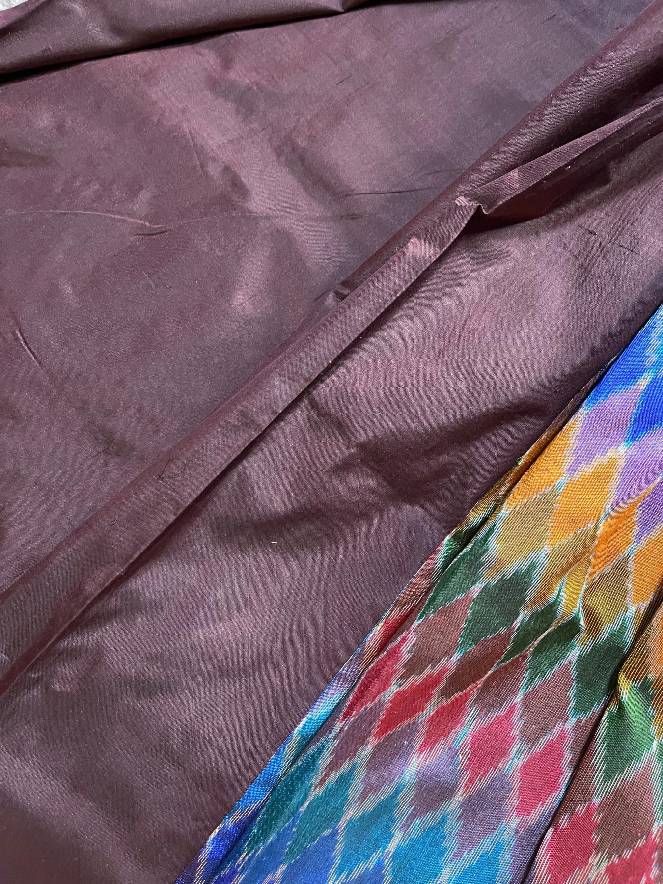 BROWN SILK PURE HANDLOOM IKKAT SAREE