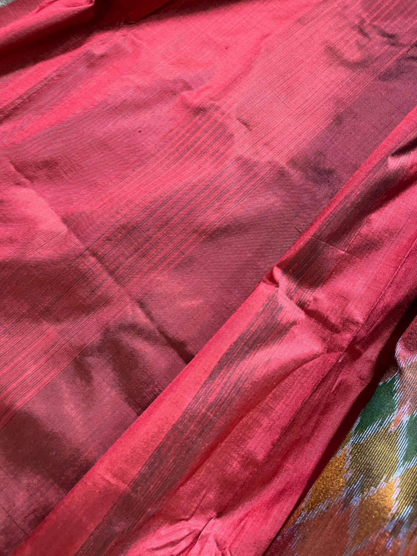 WINE SILK PURE HANDLOOM IKKAT SAREE
