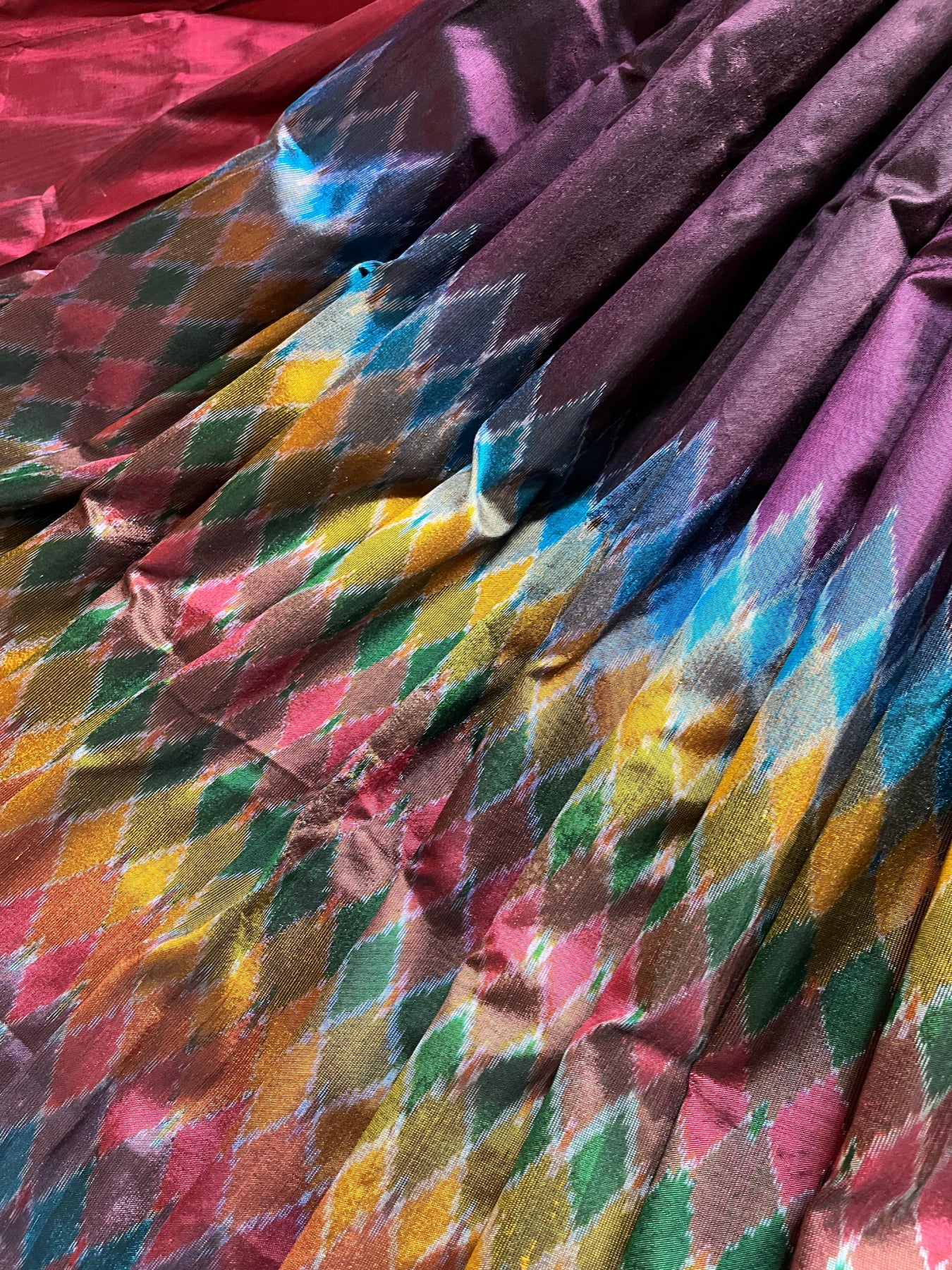 WINE SILK PURE HANDLOOM IKKAT SAREE