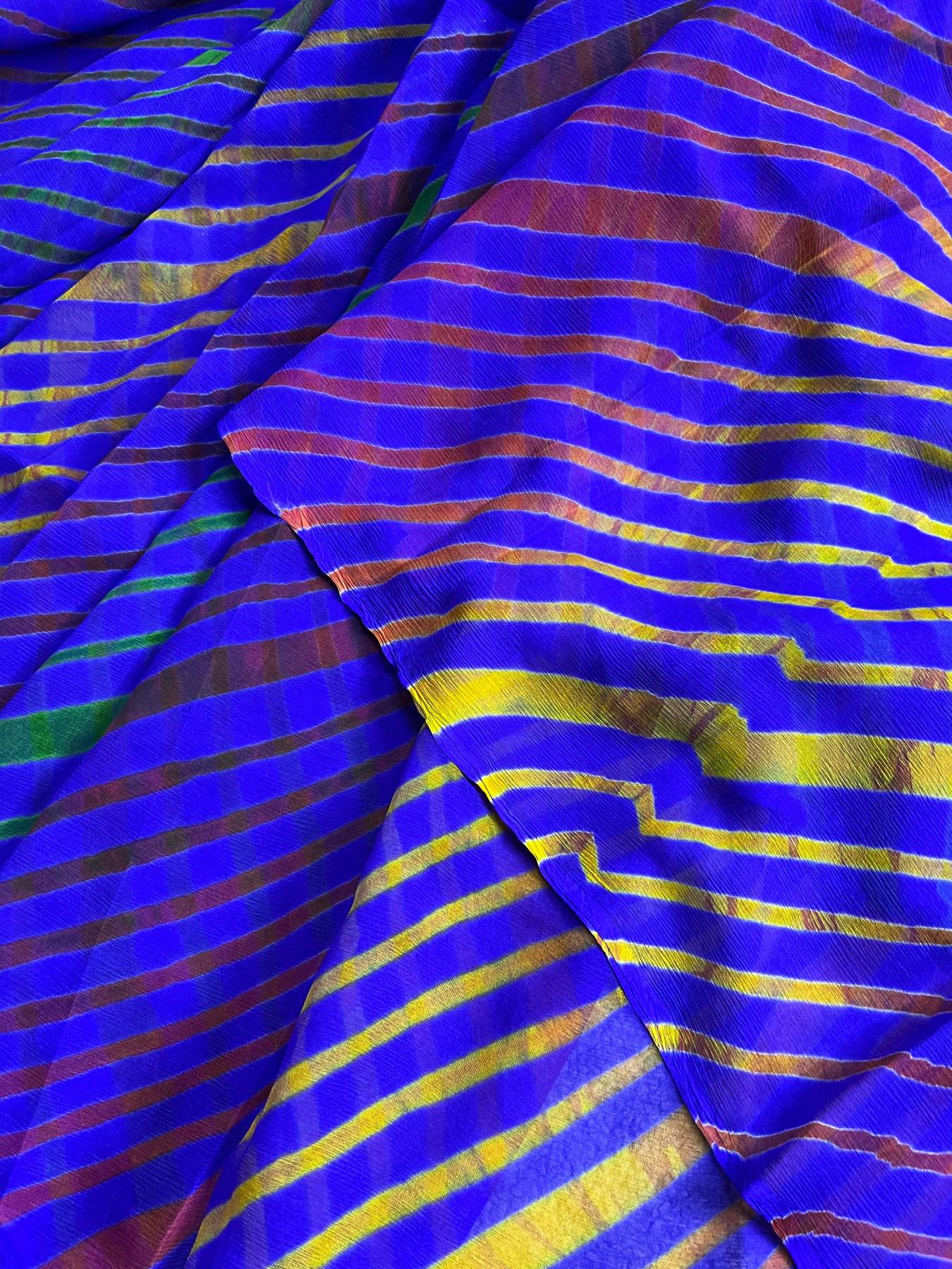 PURPULE CHIFFON PURE HANDLOOM LEHERIYA SAREE