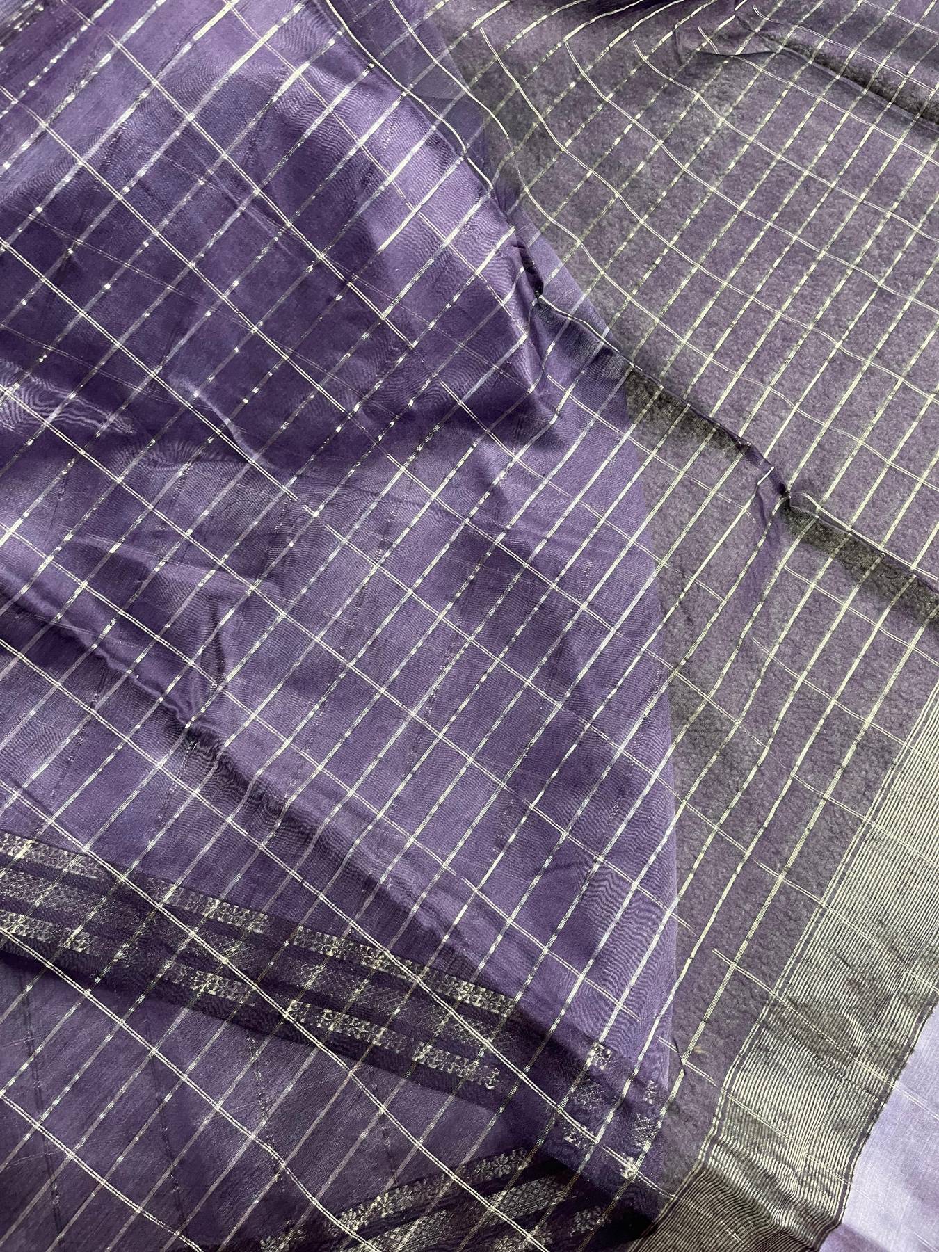 LAVENDER SICO PURE HANDLOOM MAHESHWARI SAREE