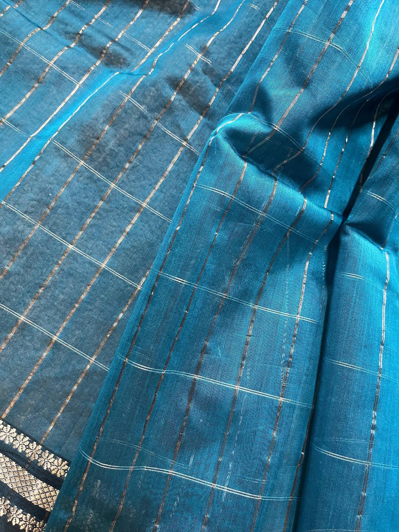 BLUE SICO PURE HANDLOOM MAHESHWARI SAREE