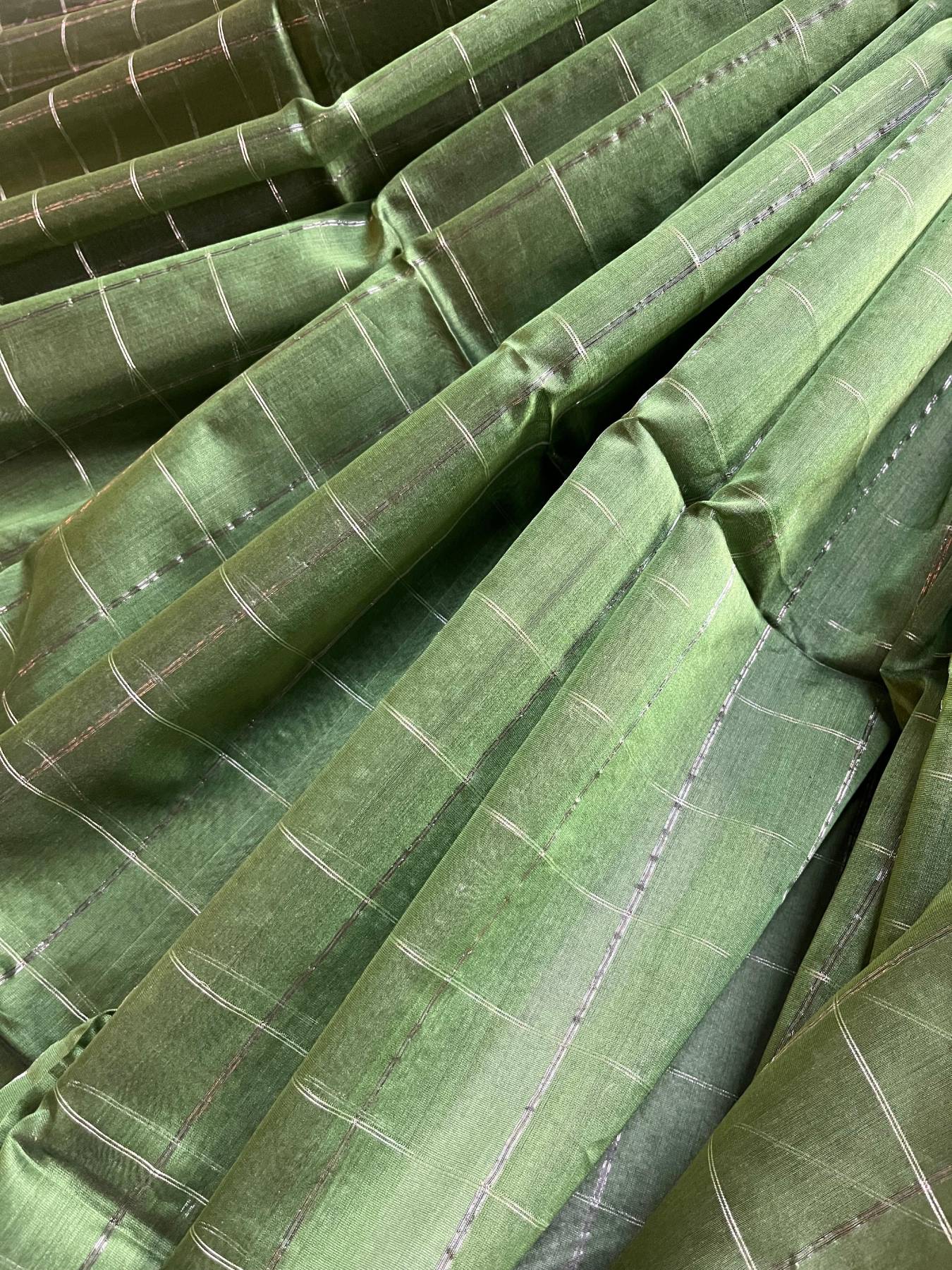 GREEN SICO PURE HANDLOOM MAHESHWARI SAREE