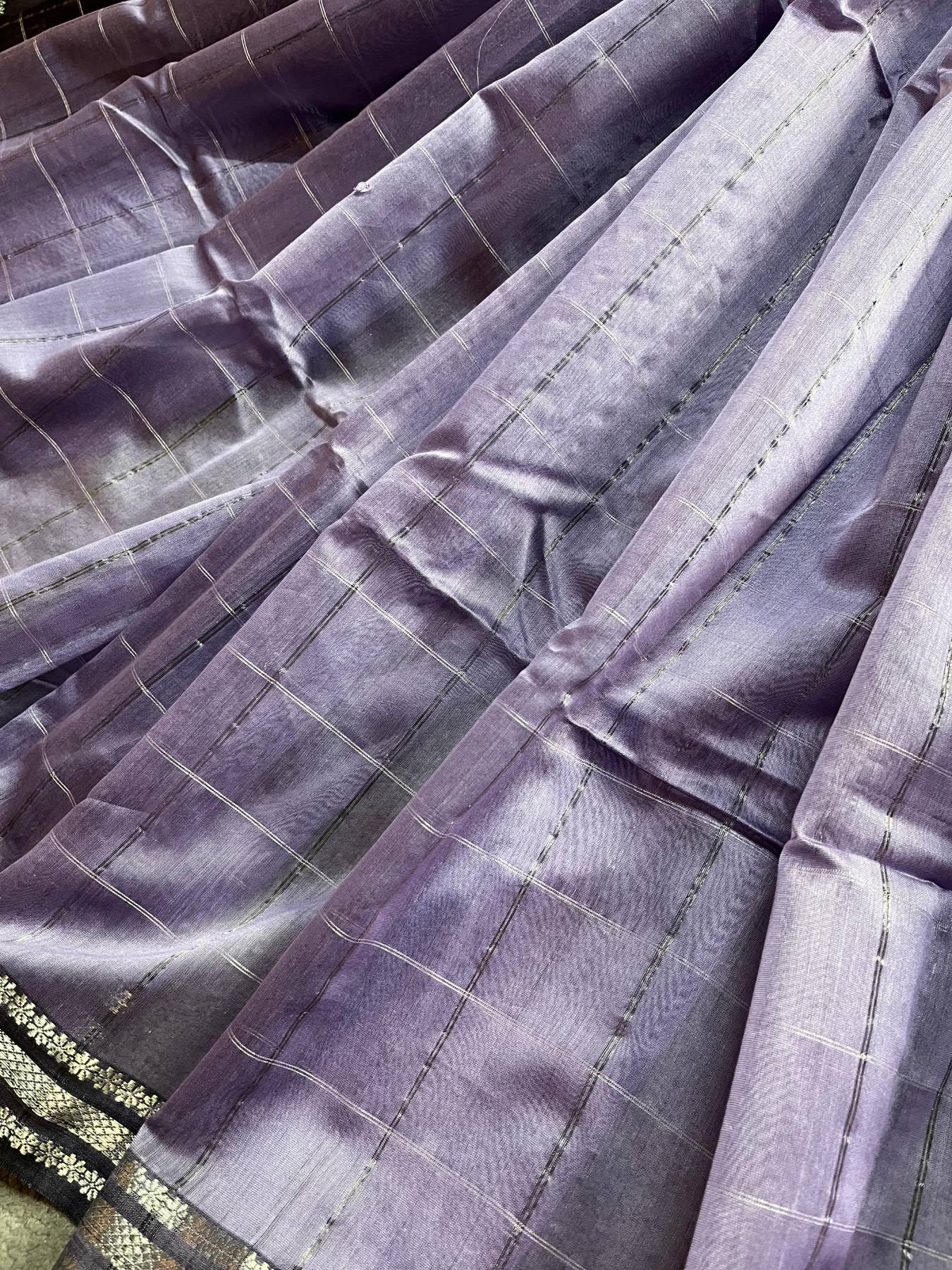 LAVENDER SICO PURE HANDLOOM MAHESHWARI SAREE
