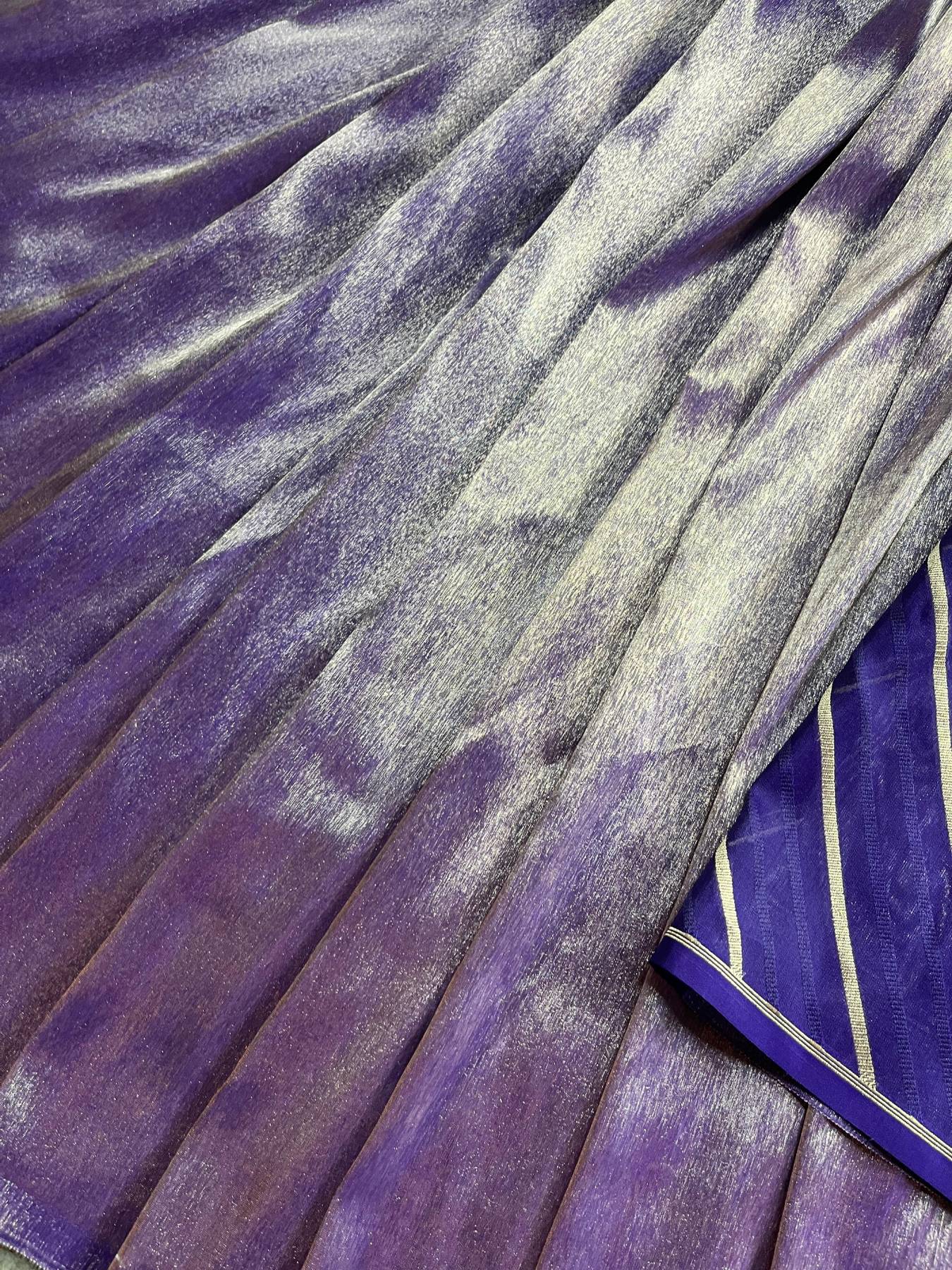 PURPLE TISSUE SILK PURE HANDLOOM BANARASI SAREE