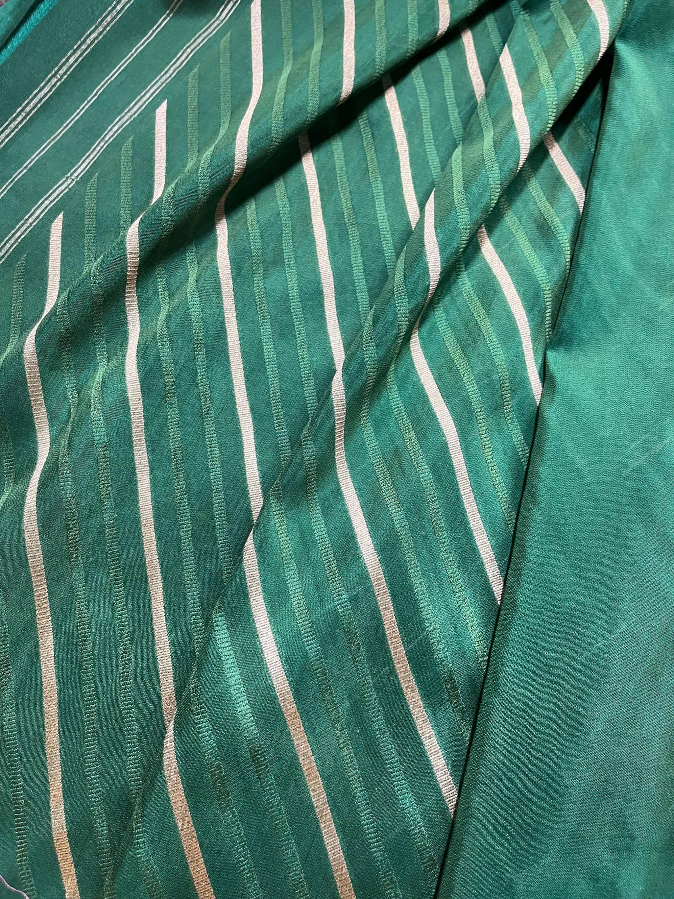 GREEN TISSUE SILK PURE HANDLOOM BANARASI SAREE