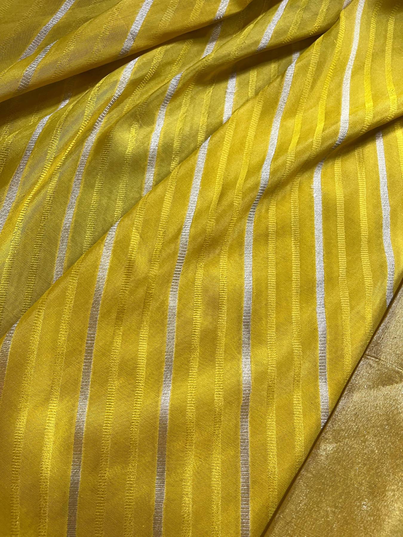 YELLOW TISSUE SILK PURE HANDLOOM BANARASI SAREE