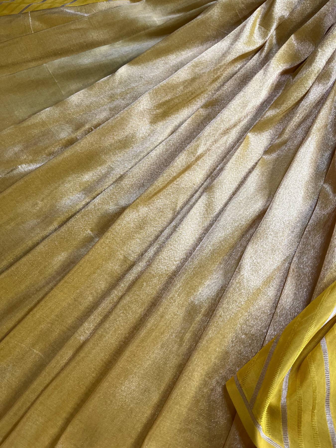 YELLOW TISSUE SILK PURE HANDLOOM BANARASI SAREE