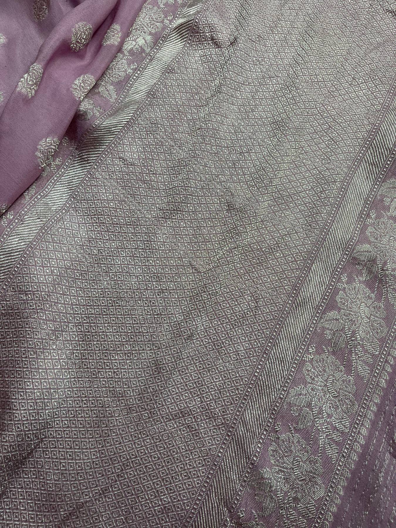 LILAC CHIFFON PURE HANDLOOM BANARASI SAREE