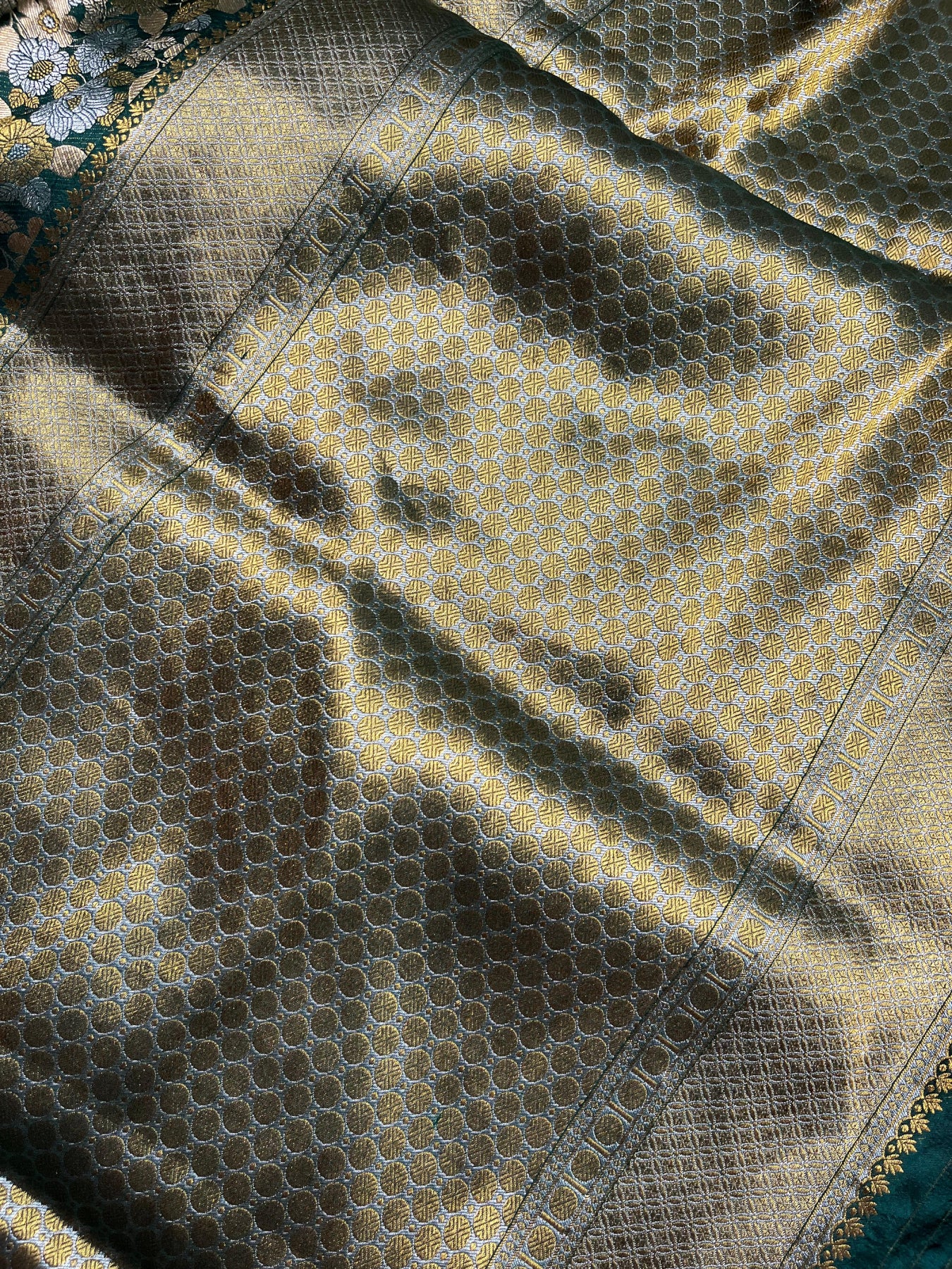 BOTTLE GREEN SILK PURE HANDLOOM BANARASI SAREE