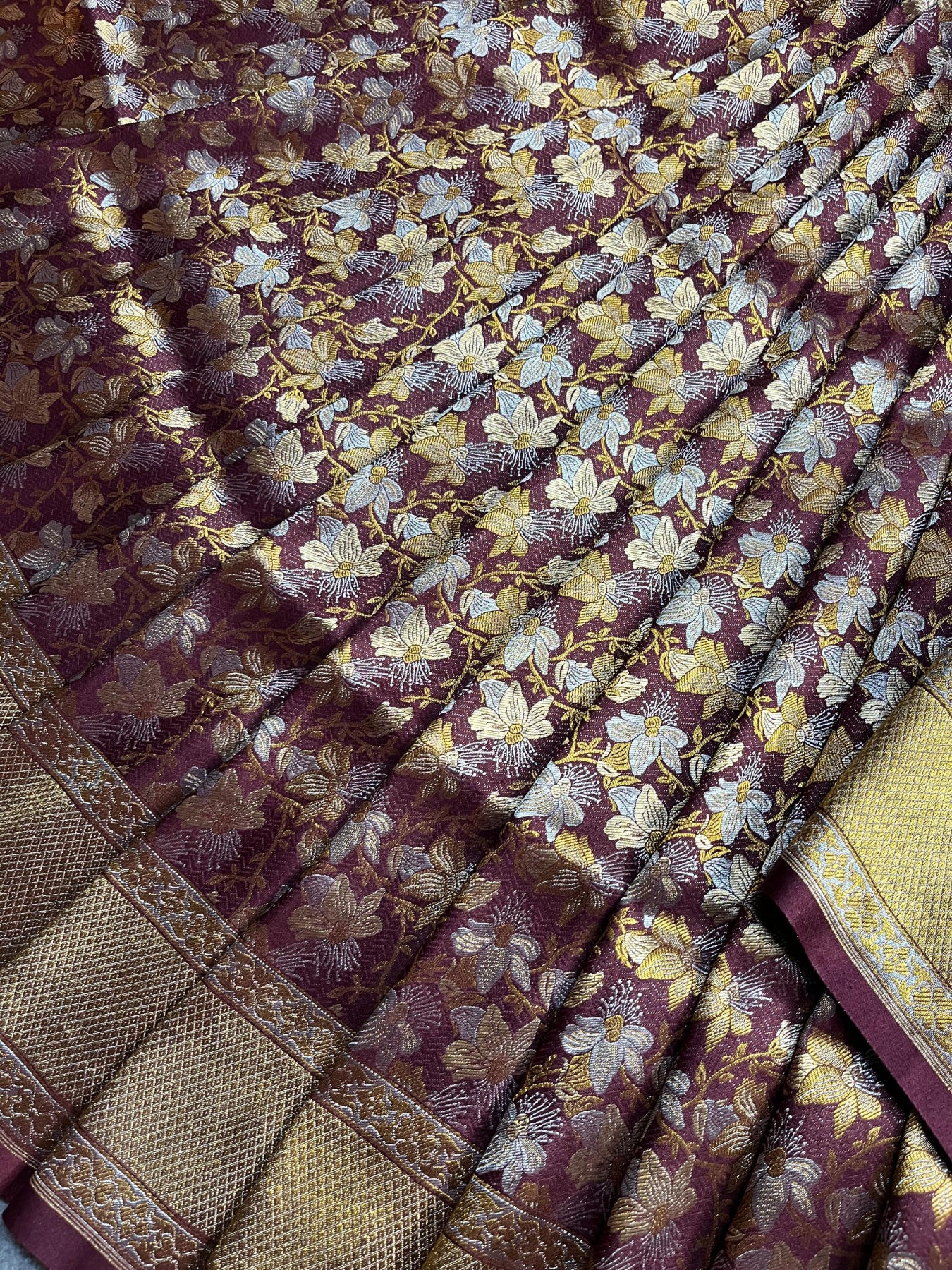 MAROON SILK PURE HANDLOOM BANARASI SAREE