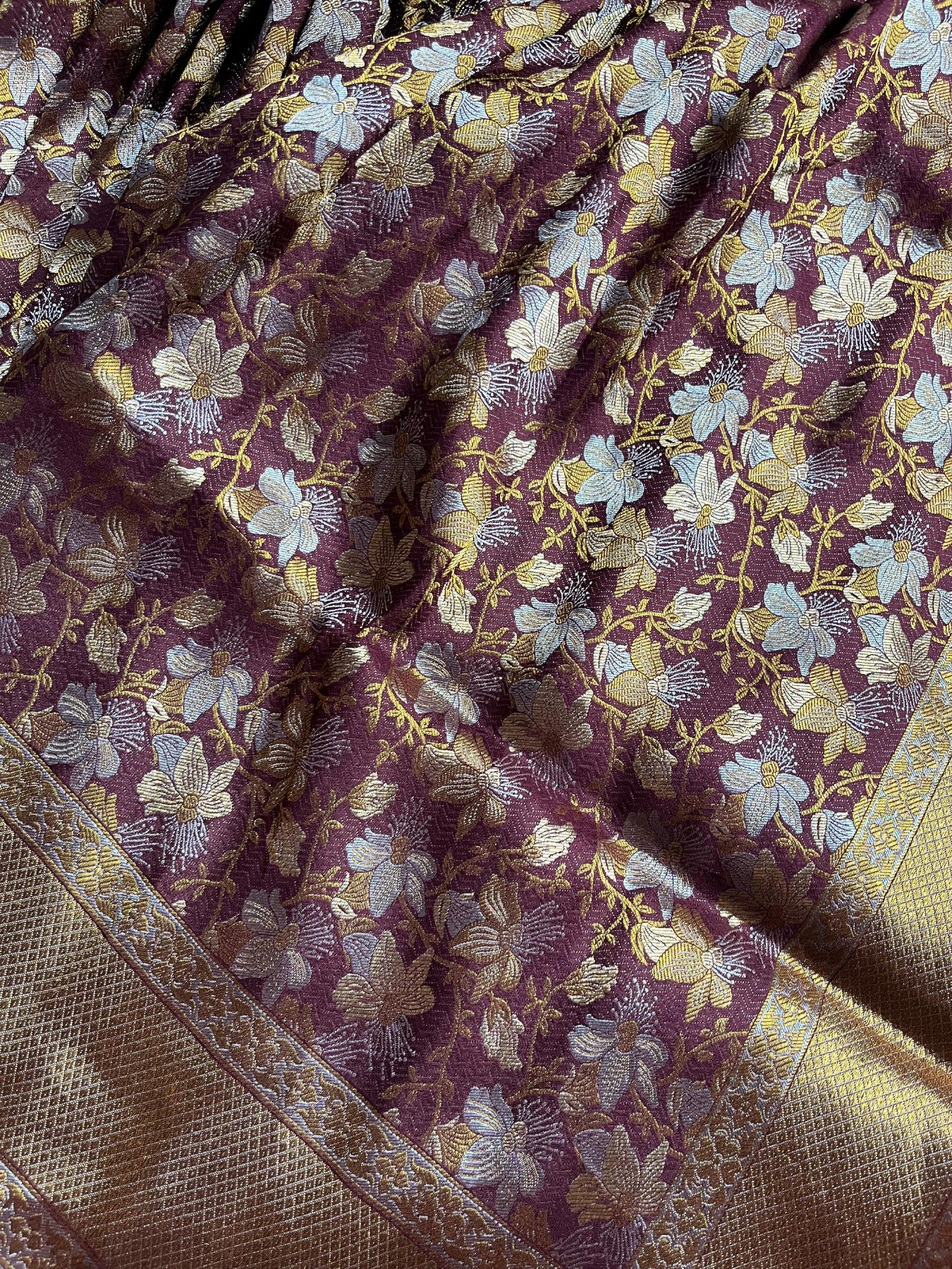 MAROON SILK PURE HANDLOOM BANARASI SAREE