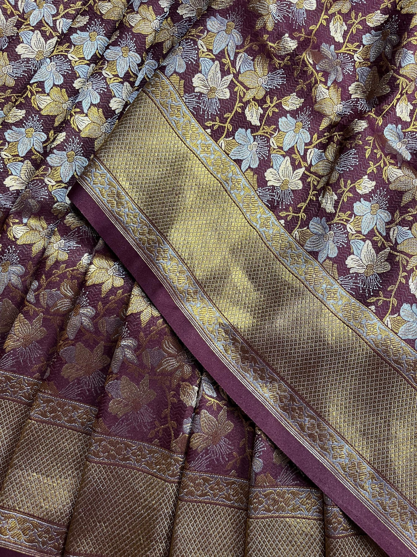 MAROON SILK PURE HANDLOOM BANARASI SAREE