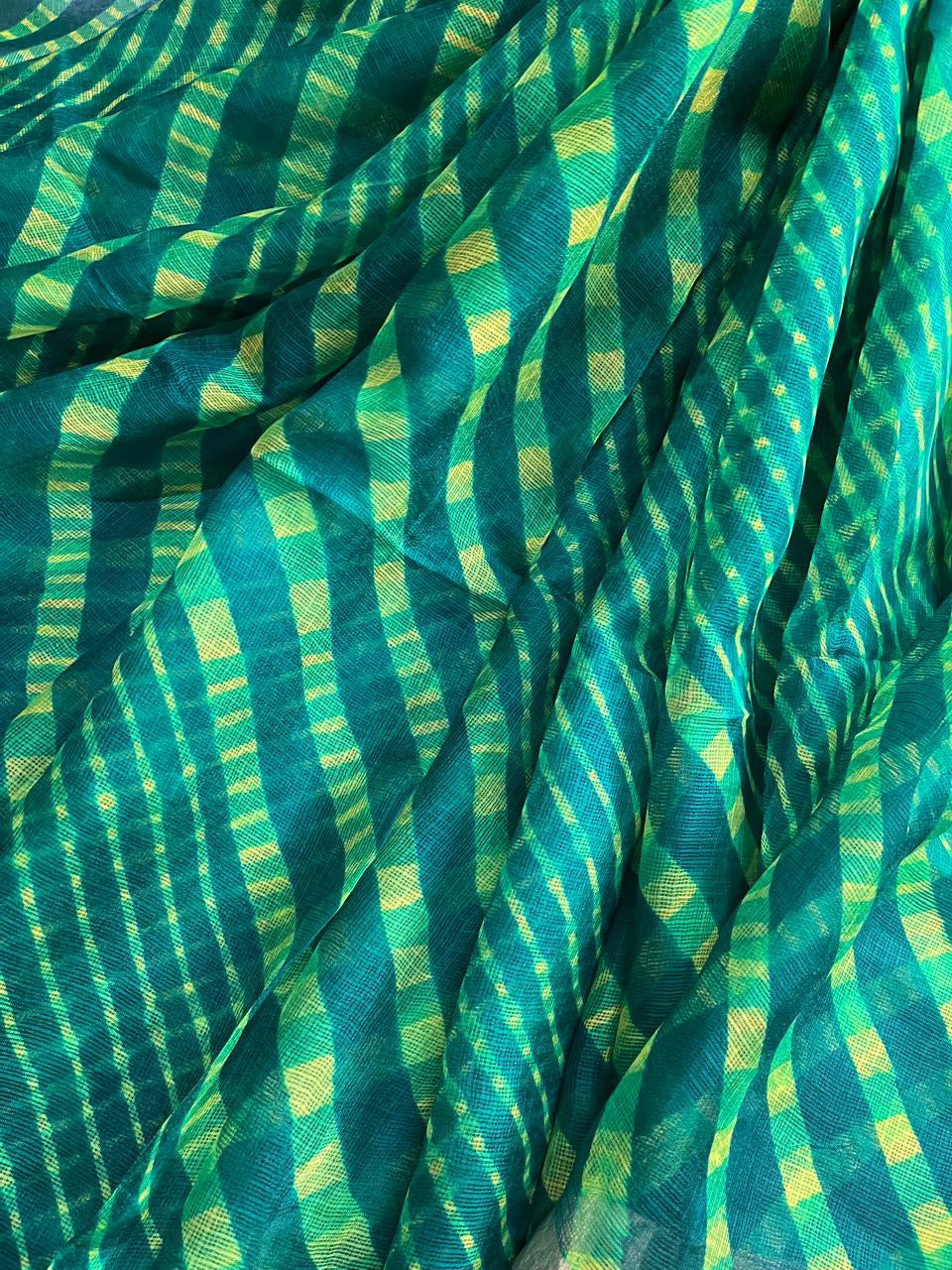 GREEN KOTA PURE HANDLOOM LEHERIYA SAREE