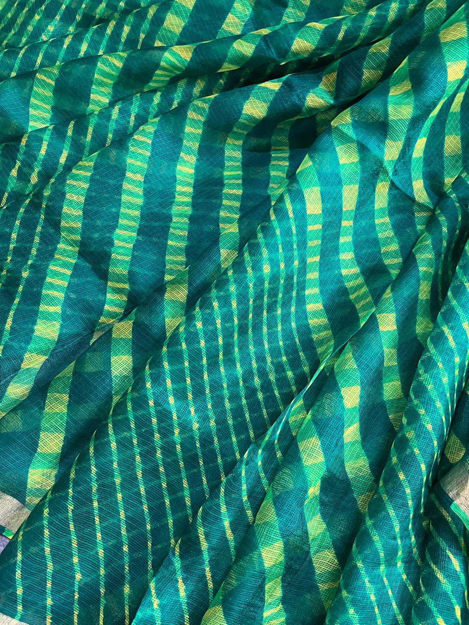 GREEN KOTA PURE HANDLOOM LEHERIYA SAREE