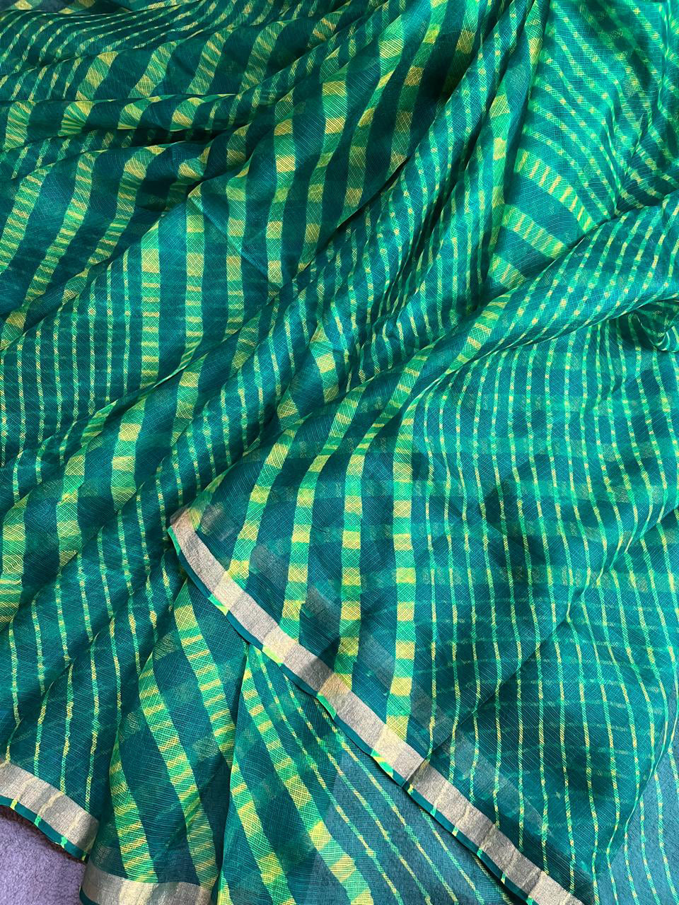 GREEN KOTA PURE HANDLOOM LEHERIYA SAREE