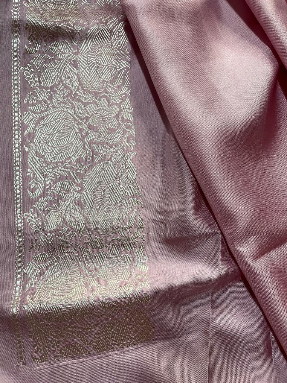 PINK BOTH SIDE SILK PURE HANDLOOM BANARASI SAREE