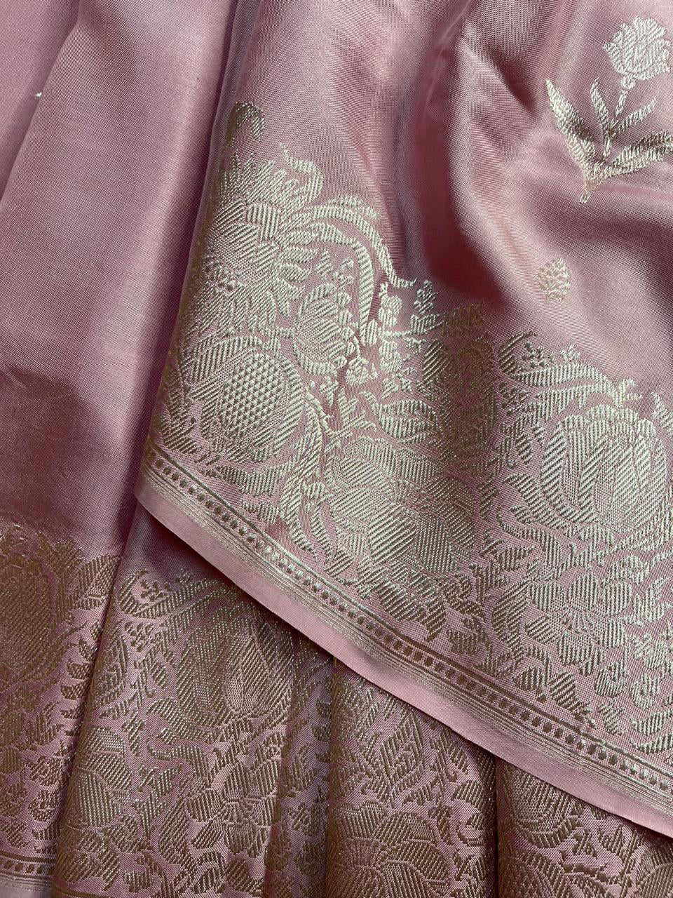 PINK BOTH SIDE SILK PURE HANDLOOM BANARASI SAREE