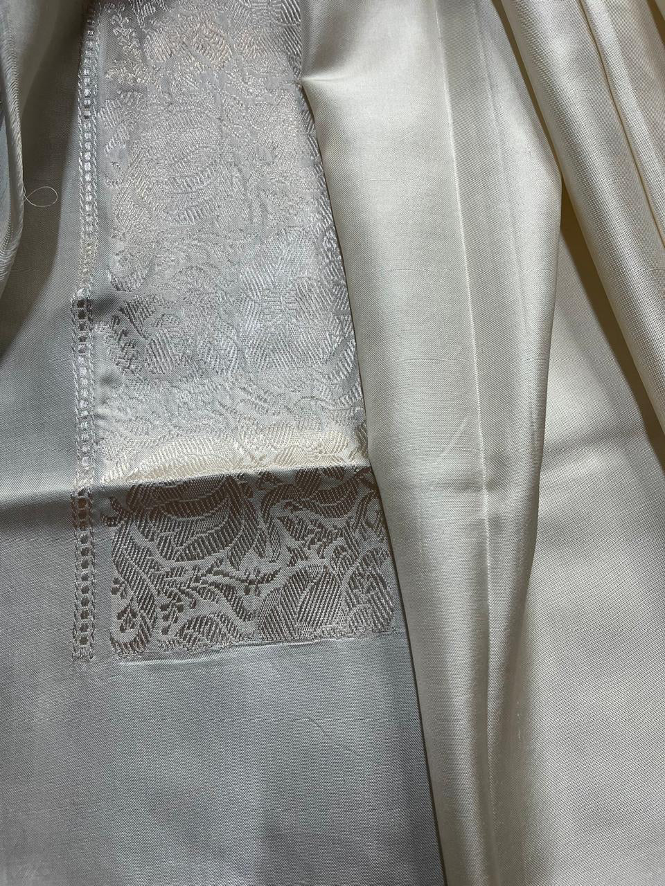 WHITE BOTH SIDE SILK PURE HANDLOOM BANARASI SAREE