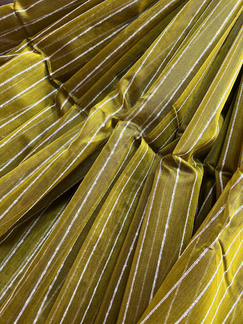 OLIVE GREEN SICO PURE HANDLOOM MAHESHWARI SAREE
