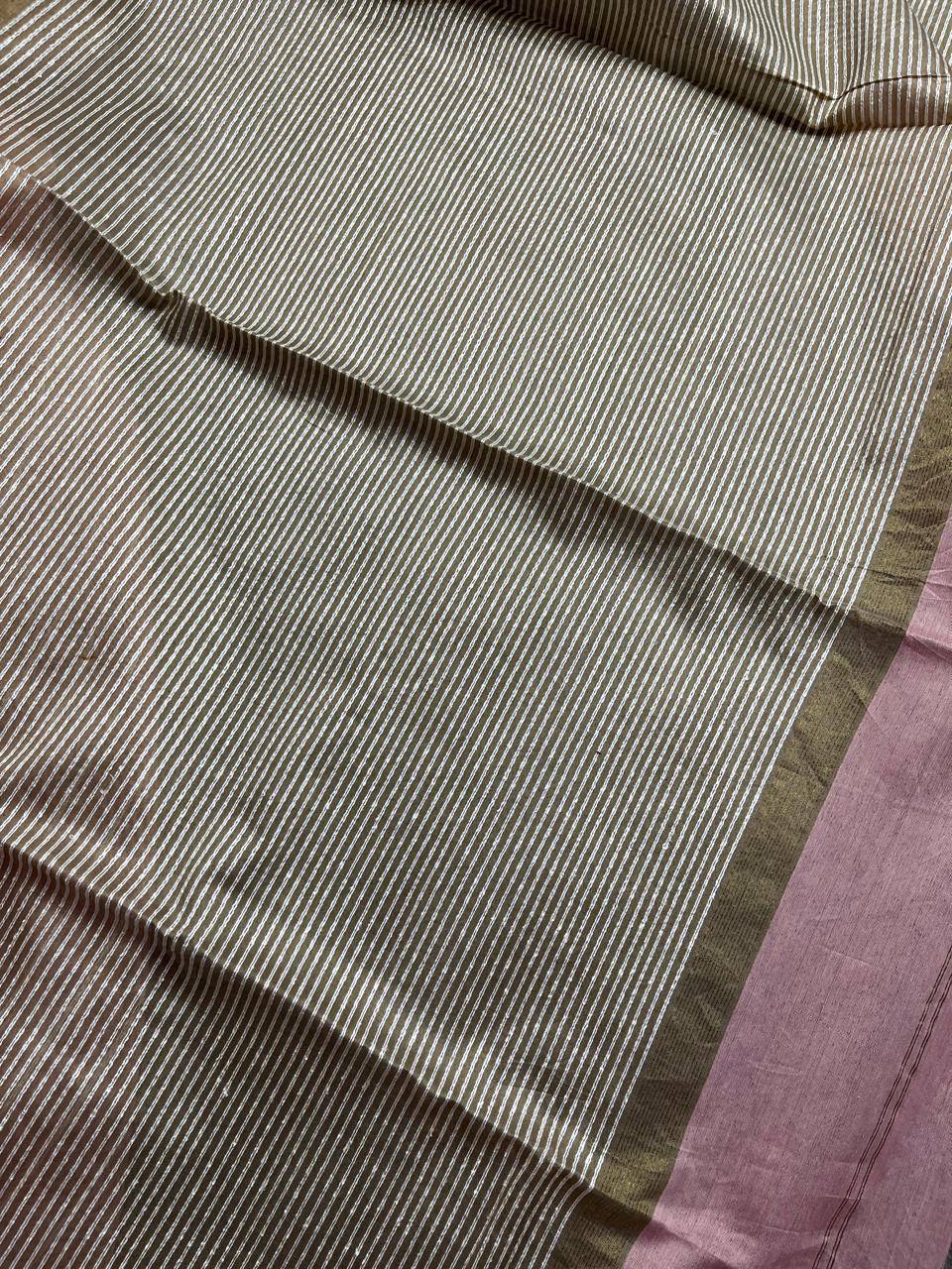 PINK SICO PURE HANDLOOM MAHESHWARI SAREE