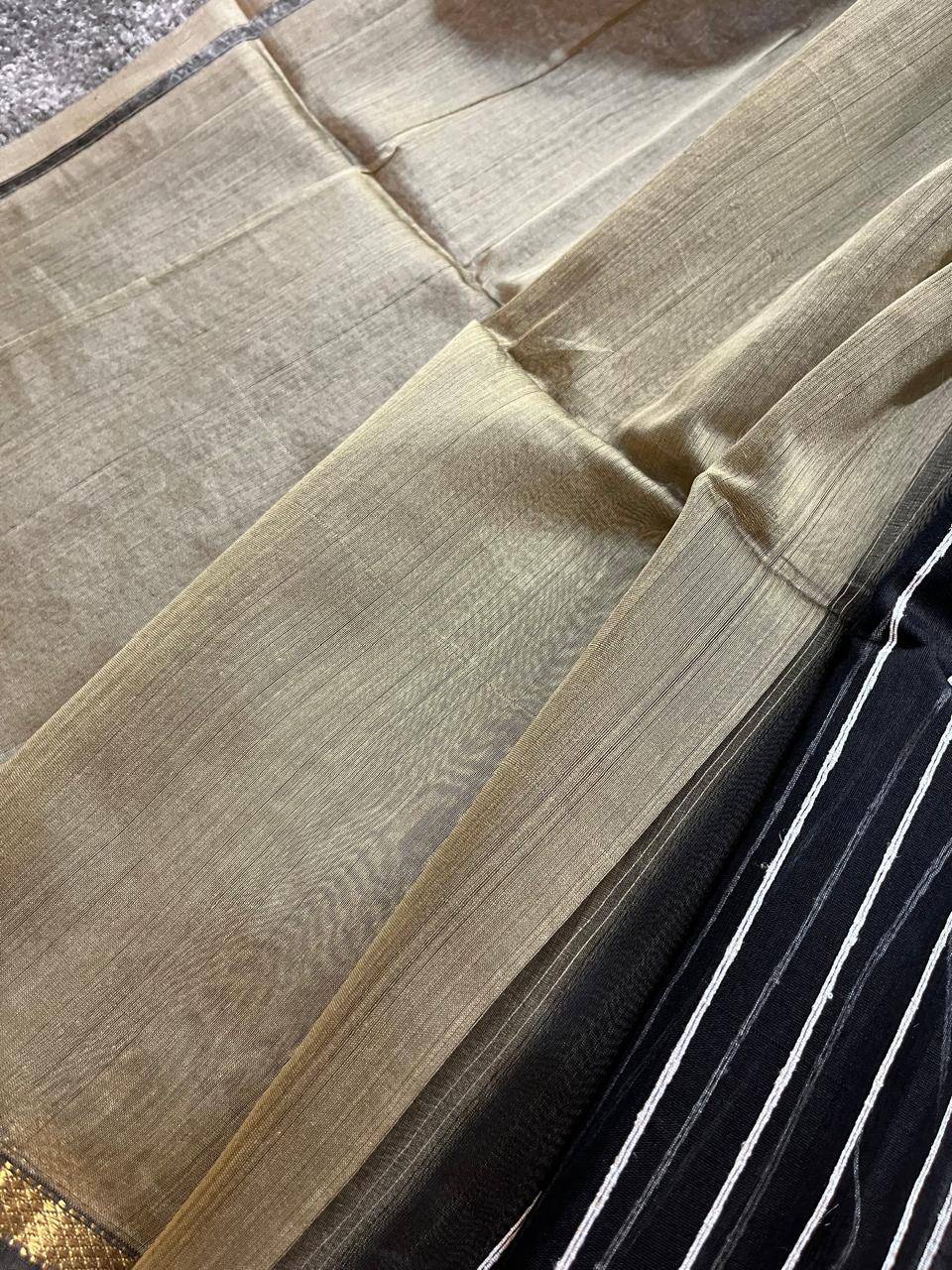 BLACK SICO PURE HANDLOOM MAHESHWARI SAREE