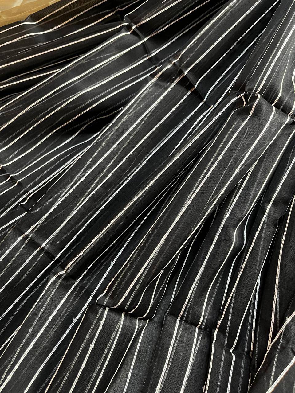 BLACK SICO PURE HANDLOOM MAHESHWARI SAREE