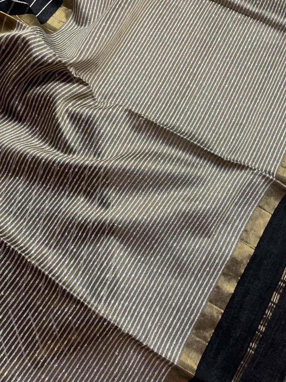 BLACK SICO PURE HANDLOOM MAHESHWARI SAREE