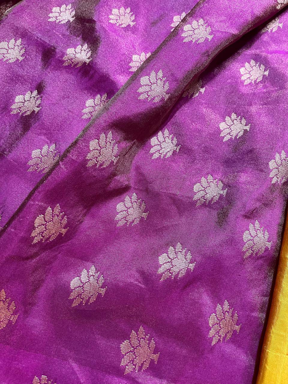 YELLOW TISSUE SILK PURE HANDLOOM BANARASI SAREE