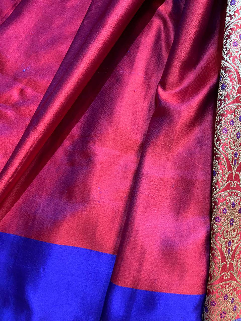 RED SILK TISSUE PURE HANDLOOM BANARASI SAREE
