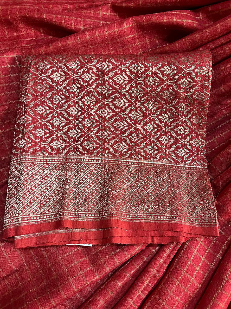 RED TASSAR PURE HANDLOOM BANARASI SAREE