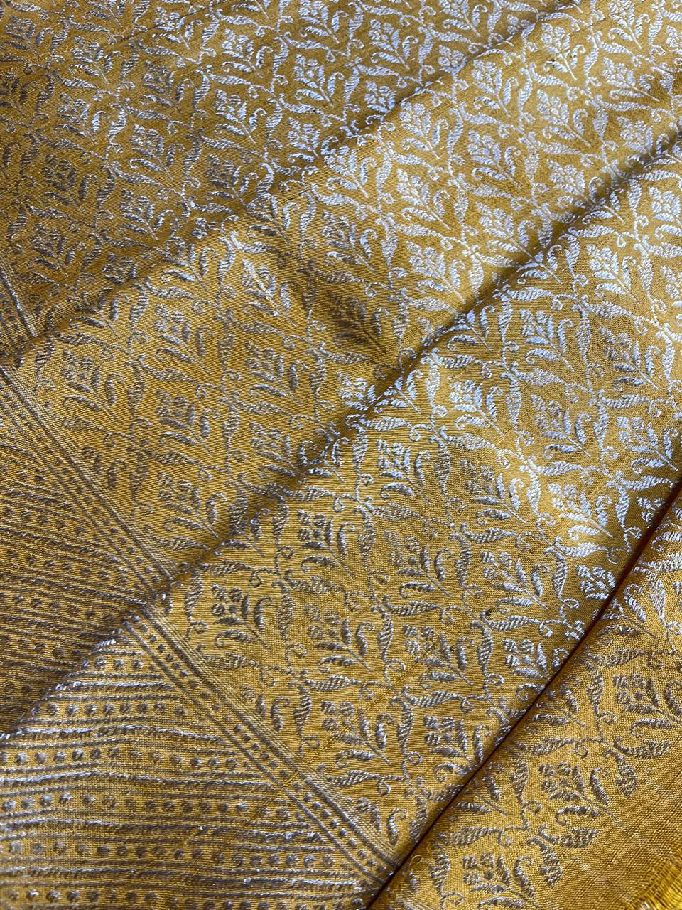 YELLOW TASSAR PURE HANDLOOM BANARASI SAREE