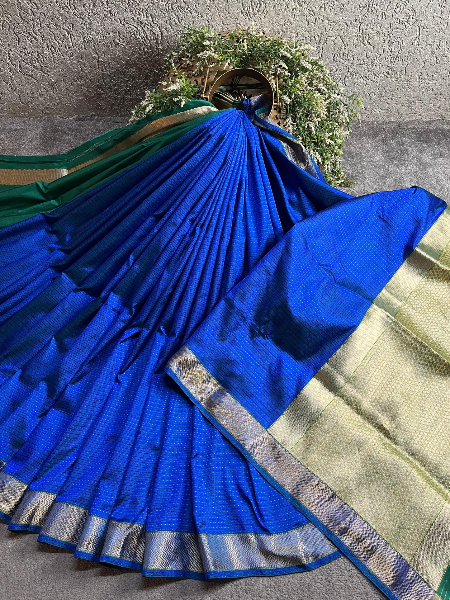 BLUE AND ROYAL BLUE SILK PURE HANDLOOM DO RUKHI BANARASI SAREE