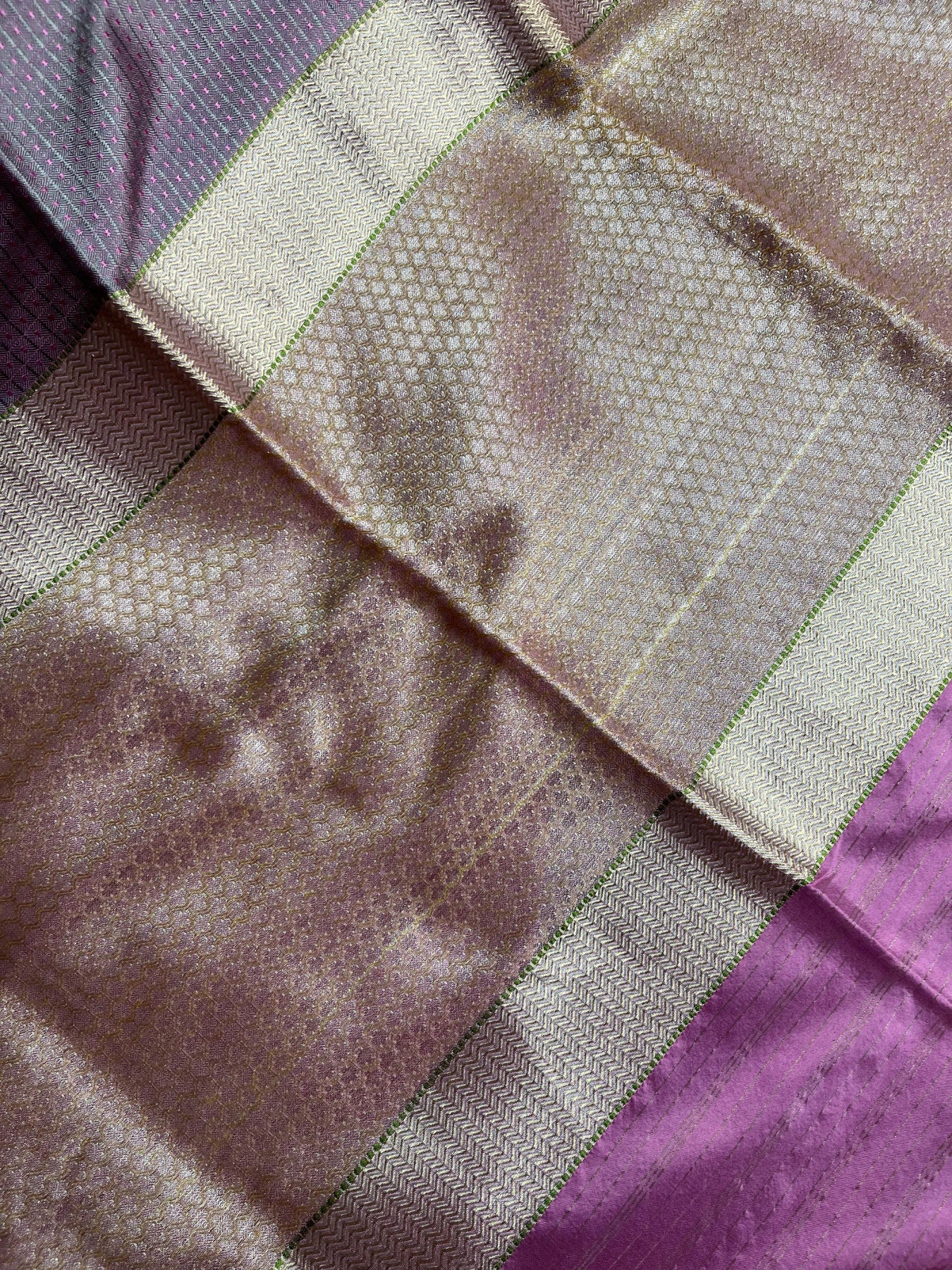 LILAC AND PINK SILK PURE HANDLOOM DO RUKHI BANARASI SAREE