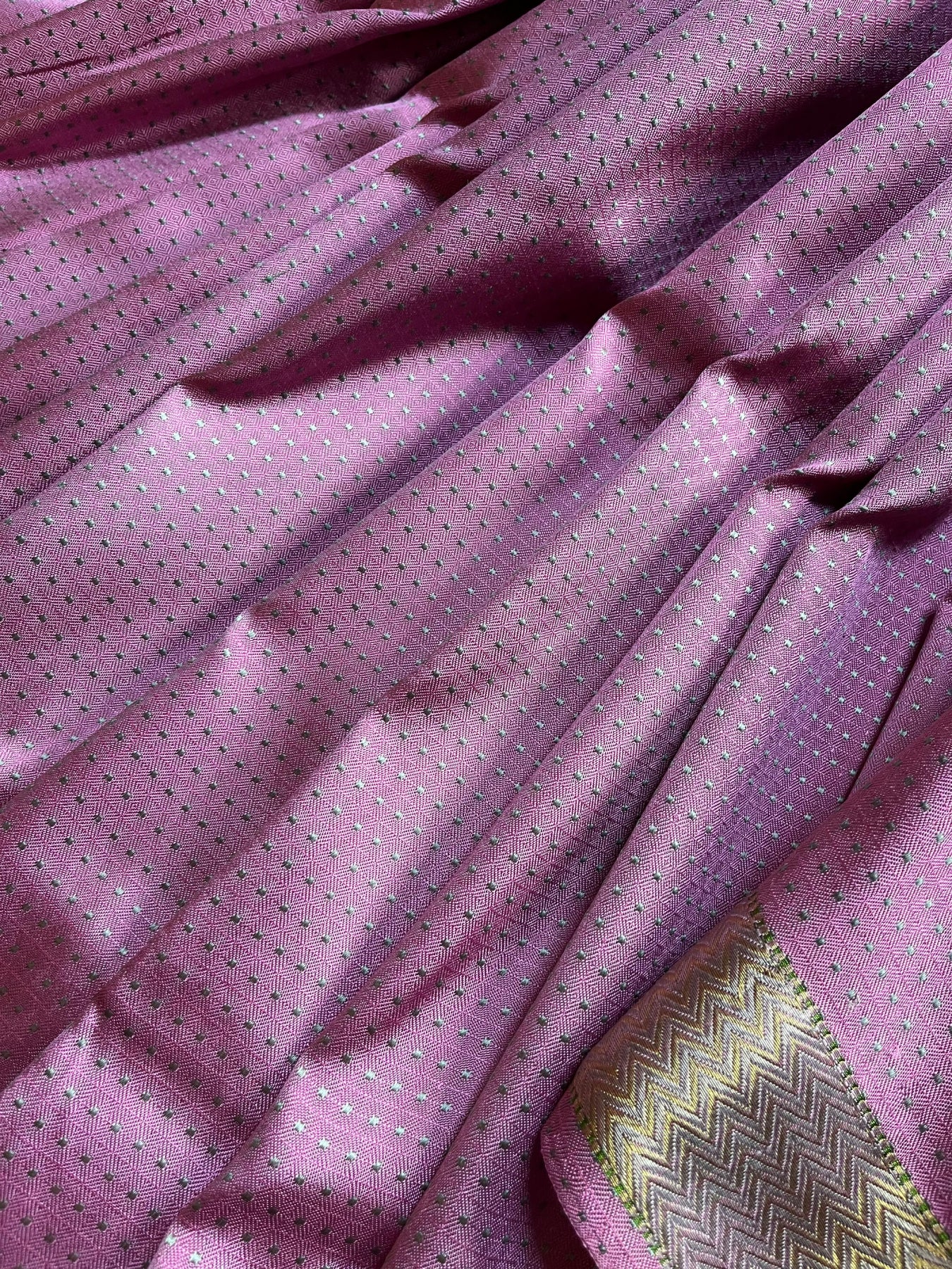 LILAC AND PINK SILK PURE HANDLOOM DO RUKHI BANARASI SAREE