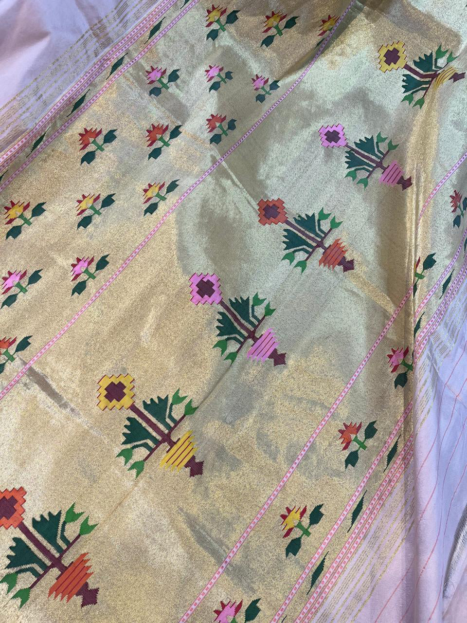 BLUSH PINK SILK PURE HANDLOOM PAITHANI SAREE
