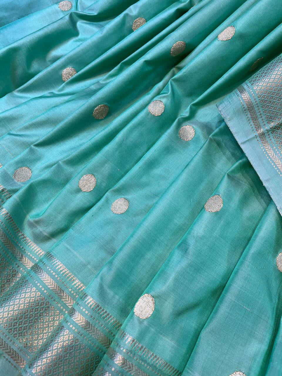 SEA GREEN SILK PURE HANDLOOM PAITHANI SAREE