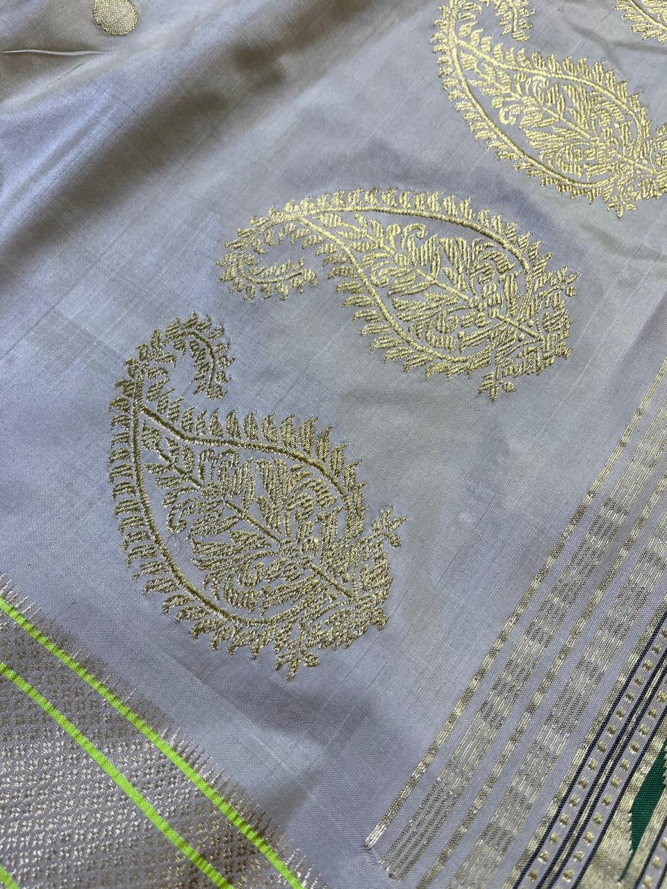 BEIGE SILK PURE HANDLOOM PAITHANI SAREE