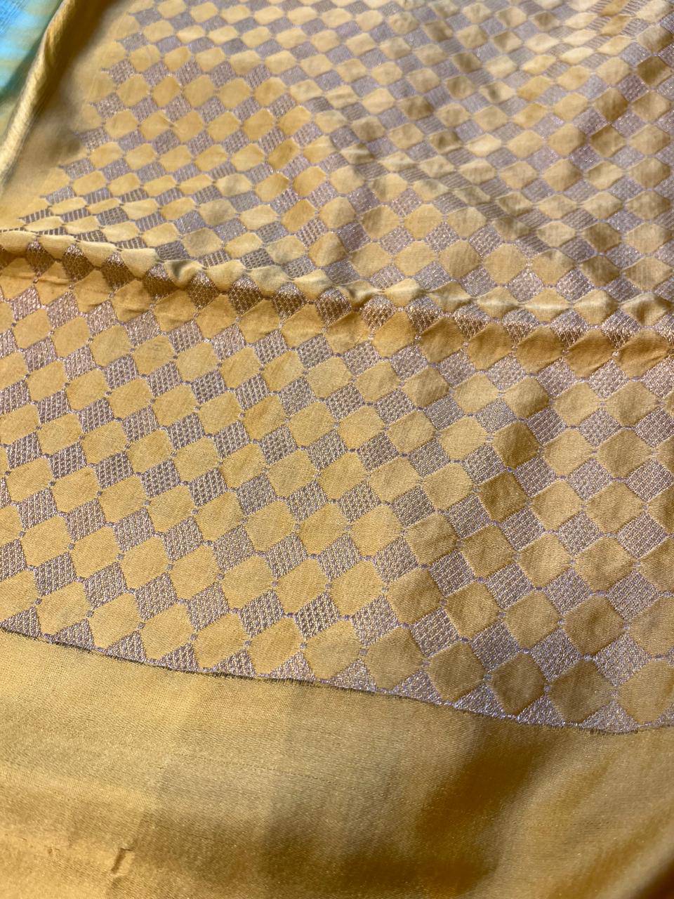SEA GREEN MUSHROO SILK PURE HANDLOOM BANARASI SAREE