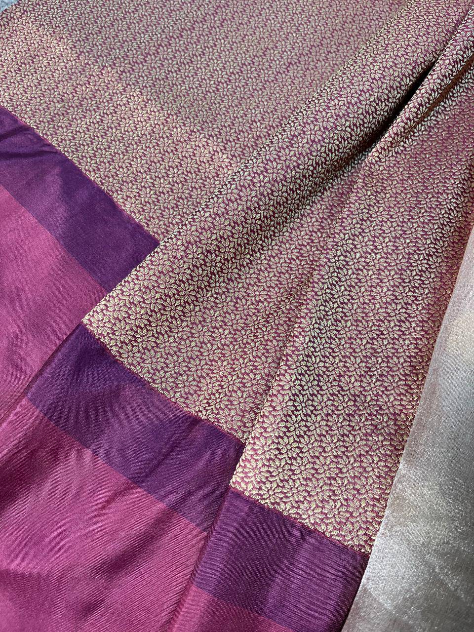 BIEGE KORA TISSUE PURE HANDLOOM BANARASI SAREE