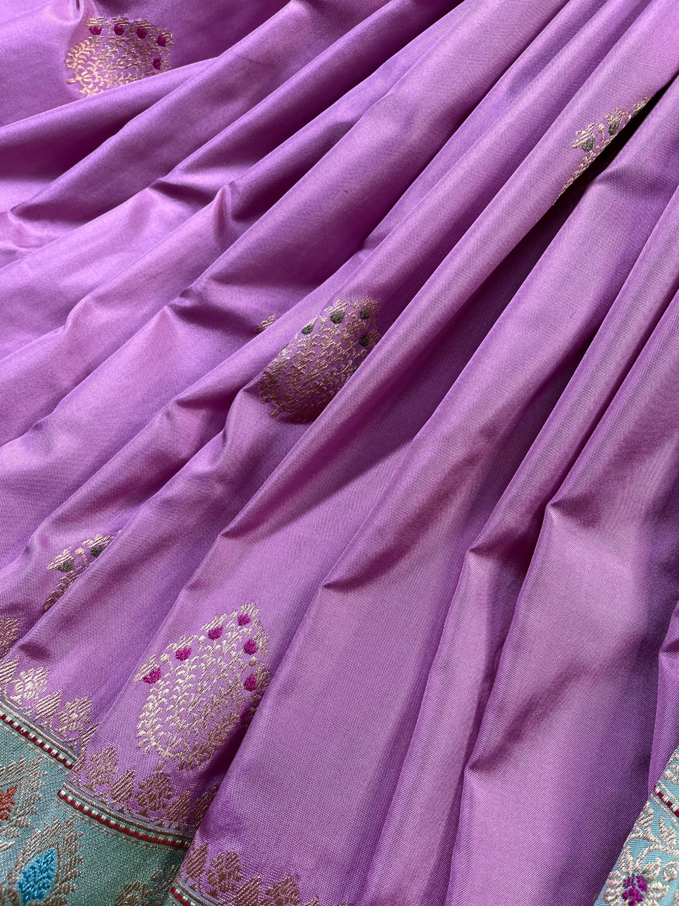 LILAC PINK SILK PURE HANDLOOM BANARASI SAREE