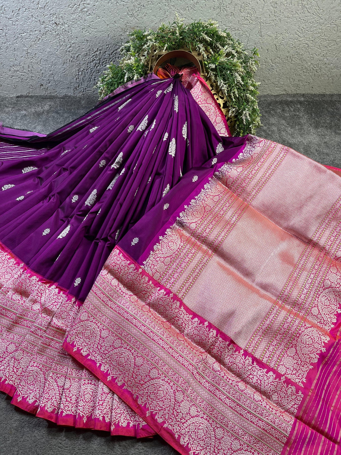 PURPLE SILK PURE HANDLOOM BANARASI SAREE